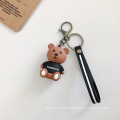 Bear doll silicone cartoon key ring pendant avocado Snoopy three-dimensional doll keychain